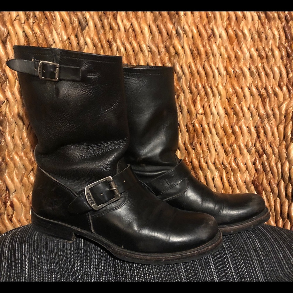 Women’s Black Frye Veronica Moto Boots - Size 7.5